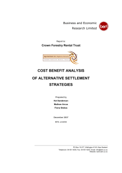 cost benefit analysis of alternative settlement strategies