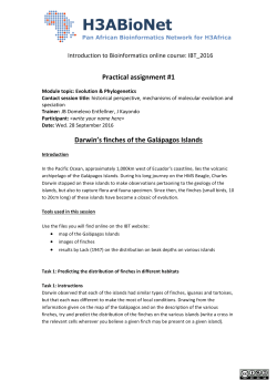 Practical assignment #1 Darwin`s finches of the Galápagos Islands
