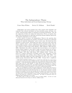 The Independence Thesis - Conor Mayo