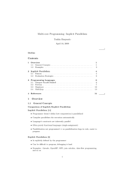 Multi-core Programming: Implicit Parallelism