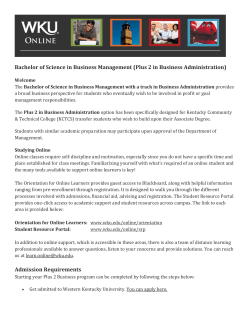 Bachelor of Science in Business Management (Plus 2 in Business