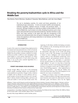 Breaking the poverty/malnutrition cycle in Africa and the