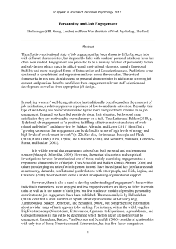 Personality and Job Engagement