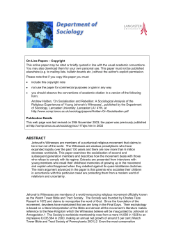 A Sociological Analysis of the Religious Experiences of Young