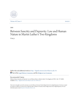 Law and Human Nature in Martin Luther`s Two