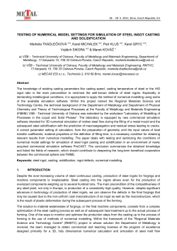 TESTING OF NUMERICAL MODEL SETTINGS FOR