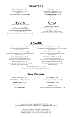 Our Menu - Patys Restaurant