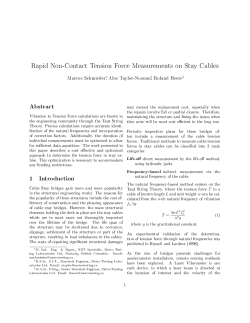 Rapid Non-Contact Tension Force Measurements on Stay Cables