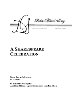 Concert programme  - Dulwich Choral Society