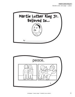 Martin Luther King Jr. Believed In… peace