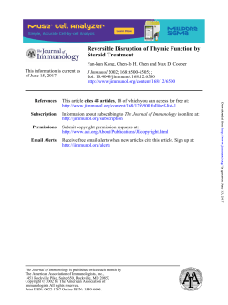 Steroid Treatment Reversible Disruption of Thymic Function by