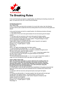 Tie Breaking Rules - Hampton Minor Hockey Association