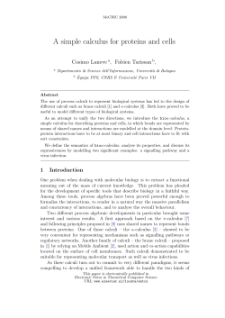 A simple calculus for proteins and cells