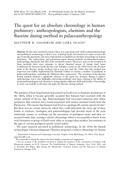 The quest for an absolute chronology in human prehistory