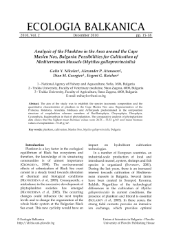 Analysis of the Plankton in the Area around the Cape Maslen Nos