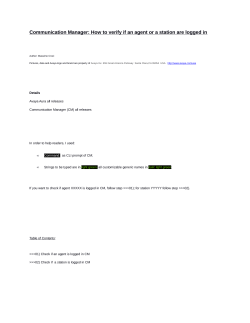 Communication Manager: How to verify if an agent or a station are