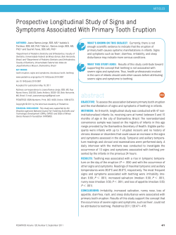 Prospective Longitudinal Study of Signs and Symptoms Associated