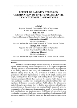 effect of salinity stress on germination of five