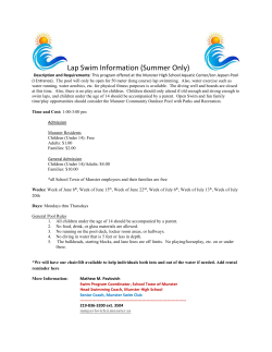 Lap Swim Information (Summer Only)