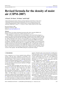 Revised formula for the density of moist air (CIPM-2007)