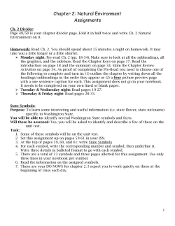 Chapter 2: Natural Environment Assignments