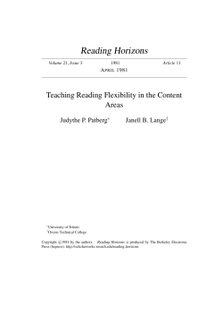 Teaching Reading Flexibility in the Content Areas