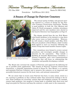 Fairview Newsletter 10-16-2011 - Fairview Cemetery Preservation