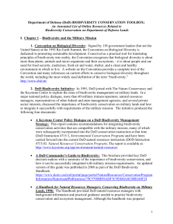 DoD Biodiversity Conservation Toolbox