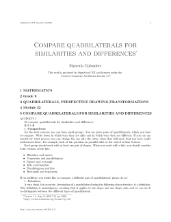 Compare quadrilaterals for similarities and