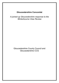 Gloucestershire Concordat A joined-up Gloucestershire response to