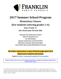 2017 Summer School Program