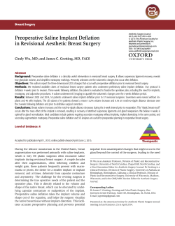 Preoperative Saline Implant Deflation in Revisional Aesthetic Breast