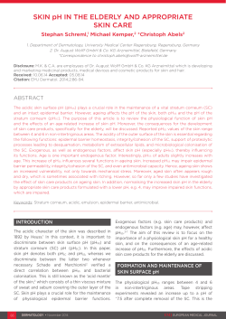 SKIN pH IN THE ELDERLY AND APPROPRIATE SKIN CARE