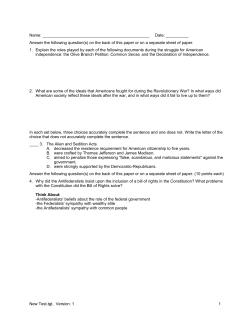 Answer the following question(s) on the back of this