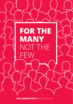FOR THE MANY NOT THE FEW