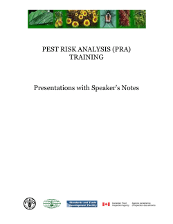 PEST RISK ANALYSIS (PRA)