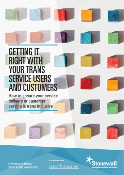 Getting it right with your trans service users and customers