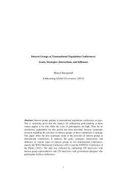 Interest Groups at Transnational Negotiation Conferences: Goals