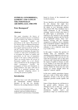 syphilis, gonorrhoea, leprosy, and yaws in the indonesian