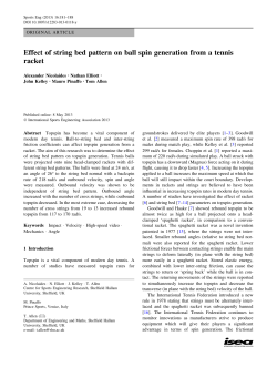 Effect of string bed pattern on ball spin generation from a tennis racket