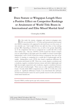 Does Stature or Wingspan Length Have a Positive Effect on