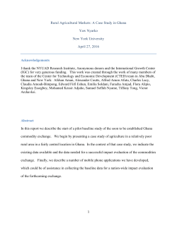 Rural Agricultural Markets: A Case Study in Ghana Yaw Nyarko New