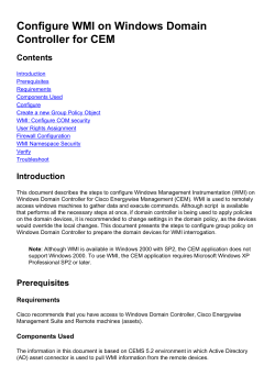 Configure WMI on Windows Domain Controller for CEM
