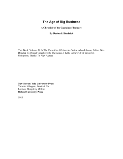 The Age of Big Business (1919) / Burton J. Hendrick