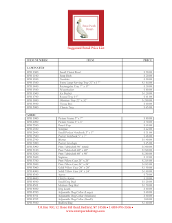 Suggested Retail Price List