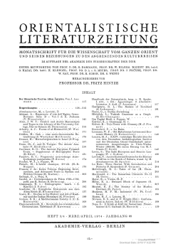 orientalistische literaturzeitung