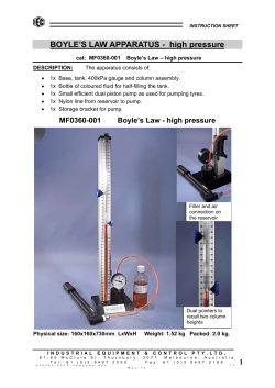 1 BOYLE`S LAW APPARATUS