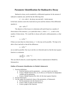 Parameter Identification for Radioactive Decay