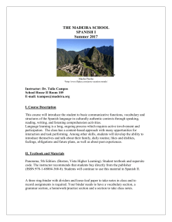 the Summer Spanish I Syllabus