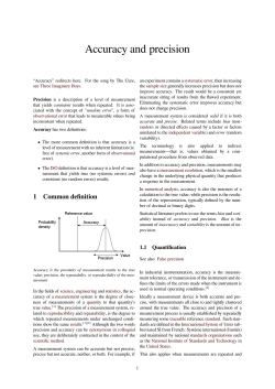 Accuracy and precision